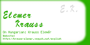 elemer krauss business card